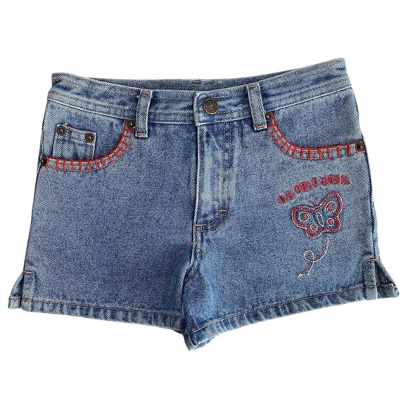 U.S. Polo Assn. Other - U.S. Polo Assn. Girl's Vintage y2k Butterfly American Flag Denim Shorts Size 6